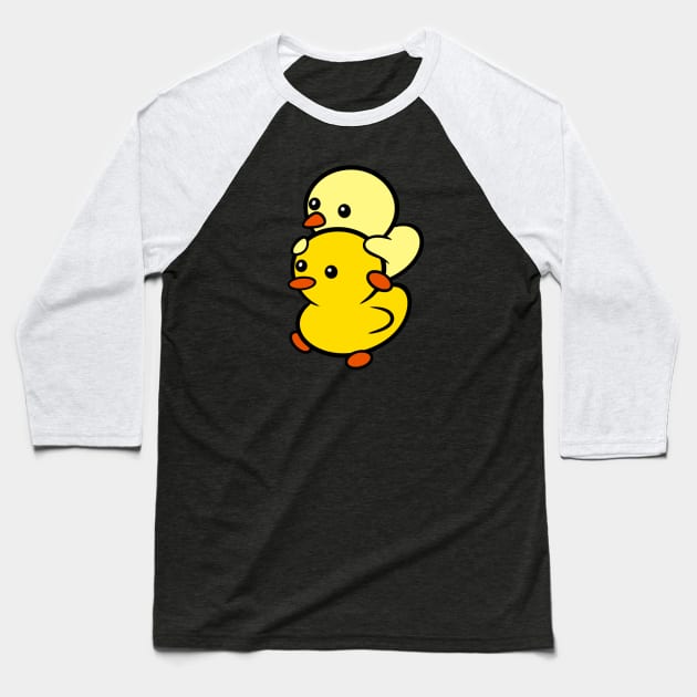 Duckie and Duck Baseball T-Shirt by Duckie and Duck